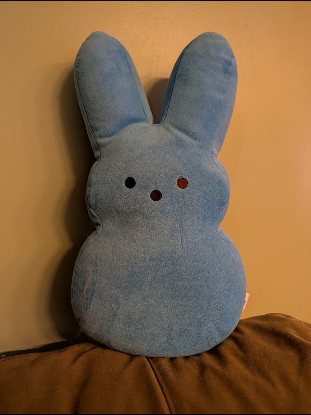 Blue Bunny Holiday Throw Pillow - Soft Plush Decorative Cushion